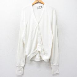 XL★古着 ロンドンフォグ 長袖 ニット カーディガン メンズ 90年代 90s アクリル USA製 白 25nov29