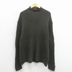 L★古着 ギャップ GAP 長袖 セーター メンズ 00年代 00s コットン モックネック ハイネック 緑 25dec01
