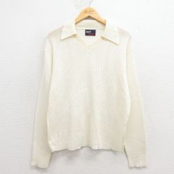 M★古着 キャンパス 長袖 セーター メンズ 80年代 80s アクリル USA製 白 25dec02