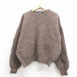 XL★古着 ウィリスアンドガイガー 長袖 セーター メンズ 無地 ウール クルーネック オーストラリア製 濃ベージュ 霜降り【spe】 25dec02