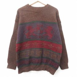 エルエルビーン 90s 長袖セーター ブラウン L | 古着
