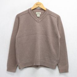 M★古着 セントジョンズベイ 長袖 セーター メンズ 00年代 00s コットン Vネック 茶 25dec16