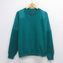 XL★古着 長袖 セーター メンズ 90年代 90s クルーネック USA製 緑 25dec16