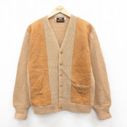 【20%OFF】キャンパス 70s 長袖カーディガン スエード使用 ベージュ M | 古着