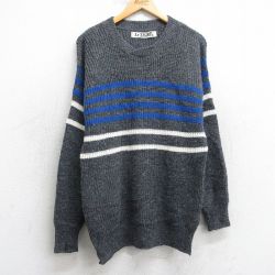 S★古着 ルティグレ 長袖 セーター メンズ 90年代 90s Vネック USA製 濃グレー他 25dec26