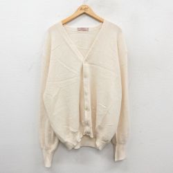 XL★古着 長袖 ニット カーディガン メンズ 90年代 90s 無地 大きいサイズ アルパカ オーストリア製 生成り 25dec27