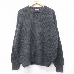 XL★古着 COUNTY SEAT 長袖 セーター メンズ 00年代 00s クルーネック 濃グレー 霜降り 26jan28