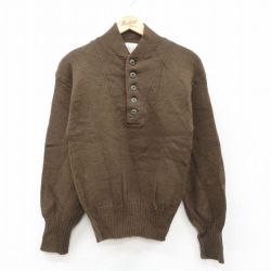 【20%OFF】80s ヘンリーネックセーター ミリタリー グリーン XS | 古着