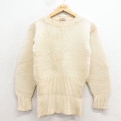 S★古着 長袖 ビンテージ セーター メンズ 50年代 50s クルーネック 生成り【spe】 26feb02