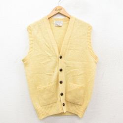 LORD JEFF 80s ニットベスト イエロー M | 古着