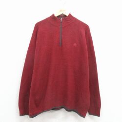 XL★古着 ナイキ NIKE ACG 長袖 ハーフジップ セーター メンズ ワンポイントロゴ ラグラン エンジ 26feb12