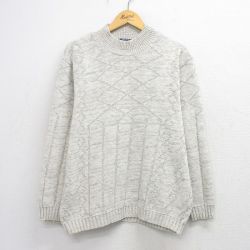 XL★古着 チェロキー 長袖 セーター メンズ 90年代 90s モックネック ハイネック カナダ製 グレー 26mar06