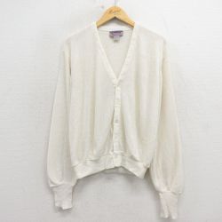 マンシングウェア 80s 長袖ニットカーディガン ホワイト L | 古着