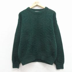 90s 長袖セーター ネイティブ柄 グリーン M | 古着