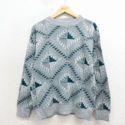L★古着 長袖 セーター メンズ 90年代 90s アクリル USA製 グレー他 26apr15