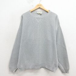 XL★古着 エディーバウアー 長袖 セーター メンズ 00年代 00s 無地 コットン クルーネック グレー 26apr27
