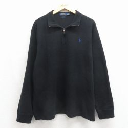 ラルフローレン 長袖セーター ワンポイントロゴ ブラック XL | 古着