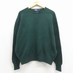 ラルフローレン 90s ラグランセーター ワンポイントロゴ グリーン XL | 古着
