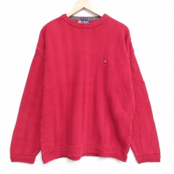 【20%OFF】ラルフローレン 90s 長袖セーター ワンポイントロゴ レッド XL | 古着