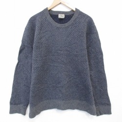 XL★古着 エルエルビーン 長袖 セーター メンズ 00年代 00s ラムウール クルーネック グレー 26jan29