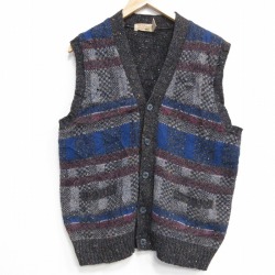 M★古着 ザフォックスコレクション THE FOX COLLECTION ニット ベスト メンズ 80年代 80s 黒 26feb12