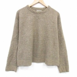 XL★古着 エルエルビーン 長袖 セーター メンズ 90年代 90s 無地 クルーネック USA製 薄茶 26feb25