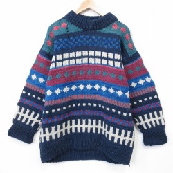 【20%OFF】長袖セーター ネイビー XL | 古着