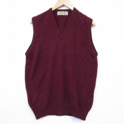 【20%OFF】80s ニットベスト エンジ M | 古着