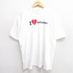 XL★古着 半袖 Tシャツ メンズ バハマ コットン クルーネック 白 ホワイト 25apr08 中古