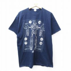 XL★古着 フルーツオブザルーム 半袖 Tシャツ メンズ パワーレンジャー コットン クルーネック 紺 ネイビー 25aug22 中古