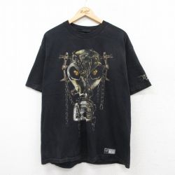 XL★古着 半袖 Tシャツ メンズ ランディオートン クルーネック 黒 ブラック 25aug25 中古