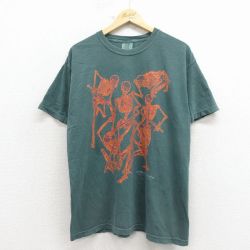半袖Tシャツ スケルトン グリーン XL | 古着