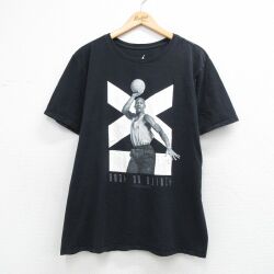 XL★古着 半袖 Tシャツ メンズ マイケルジョーダン 大きいサイズ コットン クルーネック 黒 26apr14