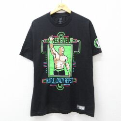ワールドプロレスリング 半袖Tシャツ ジョンシナ ブラック L | 古着