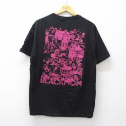 L★古着 半袖 Tシャツ メンズ マーズブラックモン コットン クルーネック 黒 26apr18