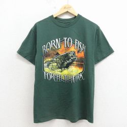半袖Tシャツ 魚 グリーン M | 古着