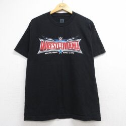 半袖Tシャツ ワールドプロレスリングレッスルマニア ブラック L | 古着