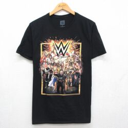 L★古着 半袖 Tシャツ メンズ ワールドプロレスリング ローマンレインズ コーディローデス コットン クルーネック ブラック 26jun04