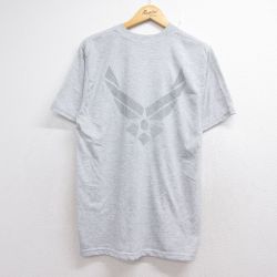 L★古着 半袖 Tシャツ メンズ ミリタリー USエアフォース リフレクター クルーネック USA製 グレー 霜降り 26jun11