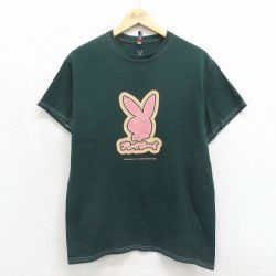 プレイボーイ 半袖Tシャツ ビッグロゴ グリーン メンズM相当 | 古着
