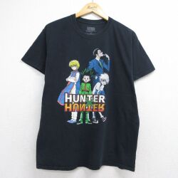 L★古着 半袖 Tシャツ メンズ アニメ ハンターハンター コットン クルーネック ブラック 26jun25
