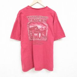 【50%OFF】XL★古着 半袖 Tシャツ メンズ 家 コロラド 大きいサイズ コットン クルーネック 赤 レッド 24mar08 中古