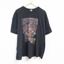XL★古着 半袖 Tシャツ メンズ ブルックリン 大きいサイズ コットン クルーネック 黒 ブラック 24mar12 中古