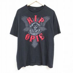 XL★古着 半袖 Tシャツ メンズ サンズオブアナーキー サンオブアナーキー 大きいサイズ クルーネック 黒 ブラック 24mar15 中古