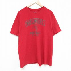 XL★古着 半袖 Tシャツ メンズ NFL タンパベイバッカニアーズ 大きいサイズ クルーネック 赤 レッド 霜降り アメフト スーパーボウル 24mar21 中古