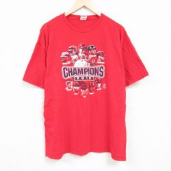 【50%OFF】XL★古着 半袖 Tシャツ メンズ MLB ボストンレッドソックス ムーキーベッツ 大きいサイズ コットン クルーネック 赤 レッド メジャーリーグ ベースボール 野球 24apr10 中古