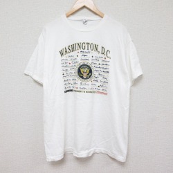 XL★古着 半袖 Tシャツ メンズ 大統領 ワシントンDC コットン クルーネック 白 ホワイト 24may30 中古