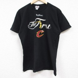 L★古着 マジェスティック 半袖 Tシャツ メンズ NBA クリーブランドキャバリアーズ コットン クルーネック 黒 ブラック バスケットボール 24jun05 中古
