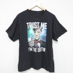 L★古着 半袖 Tシャツ メンズ ドラマ ドクターフー クルーネック 黒 ブラック 24jun10 中古