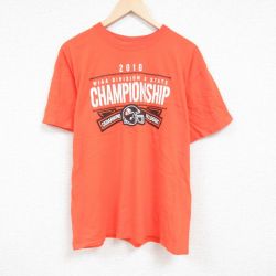 XL★古着 半袖 Tシャツ メンズ シダーバーグ コットン クルーネック オレンジ 24jun15 中古